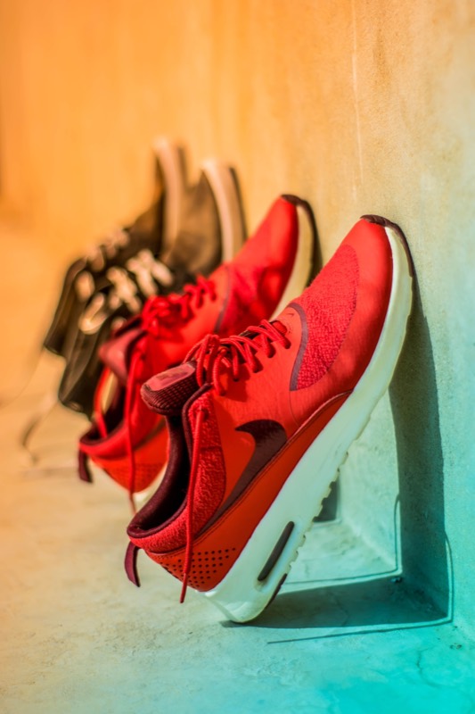 Sneakers ready for recycling